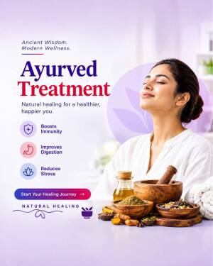 A peaceful woman smiling while practicing Ayurvedic self-care with natural ingredients and herbs.