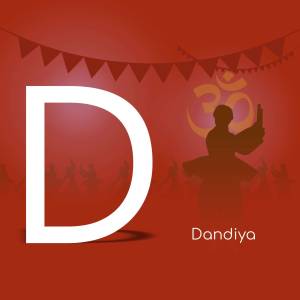 Silhouette of dancers and the letter 'D' against a festive background