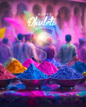 Colorful powders and festive atmosphere during Dhulandi