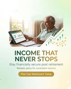 An older gentleman planning his retirement finances on a tablet and notebook with a growth chart overlay.