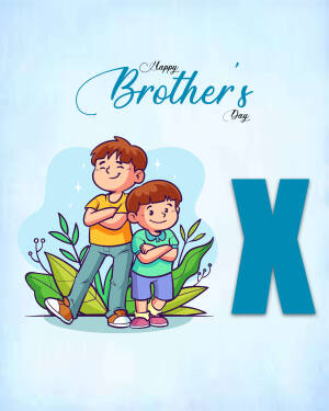 Illustration of two brothers with arms crossed and the text 'Happy Brother's Day'