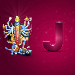 Image of Goddess Durga with the letter J