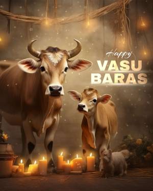 Happy Vasu Baras - Cow And Calf Design For LinkedIn