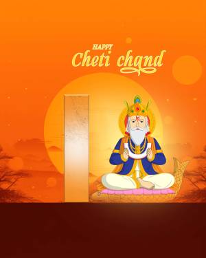 Illustration of Lord Jhulelal for Cheti Chand festival