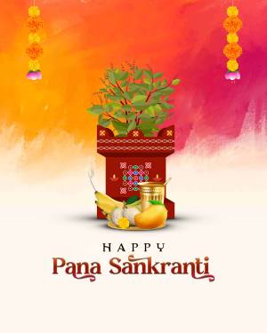 Pana Sankranti festival illustration with traditional elements