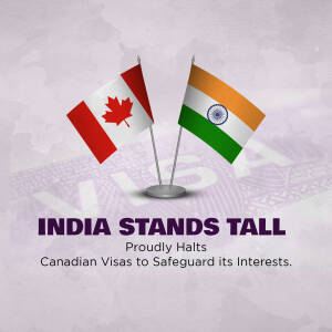 Flags of Canada and India with text regarding visa issues
