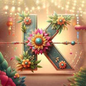 Floral Letter K - Raksha Bandhan Design Promotional Banner For Google Business Profile