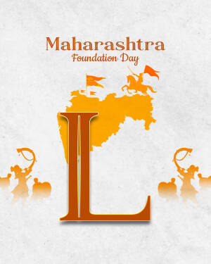 Maharashtra Foundation Day graphic with map and historical figures