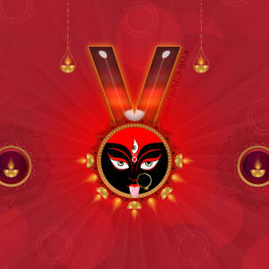 Digital illustration of Goddess Kali for Kali Chaudas festival