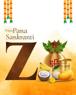 Pana Sankranti festival greeting with traditional elements