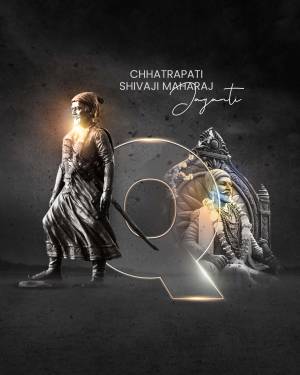 Portrait of Chhatrapati Shivaji Maharaj with a stylized '9' and a regal background.