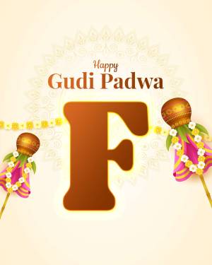 Gudi Padwa greeting with the letter F