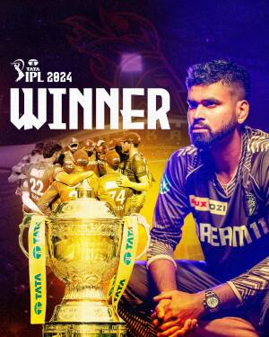 Shreyas Iyer with IPL 2024 trophy and Kolkata Knight Riders team