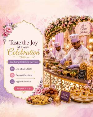Professional catering chefs preparing pani puri and desserts at a wedding event