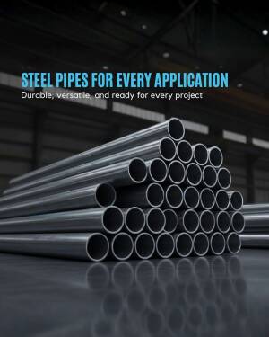 A large stack of industrial steel pipes in a warehouse setting