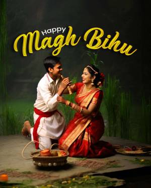 Happy Magh Bihu Greetings Social Media Post For Pinterest