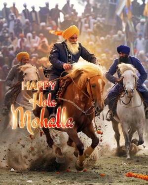 Happy Hola Mohalla Celebration Template For LinkedIn