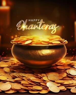 Happy Dhanteras - Golden Coins And Prosperity Design For Telegram