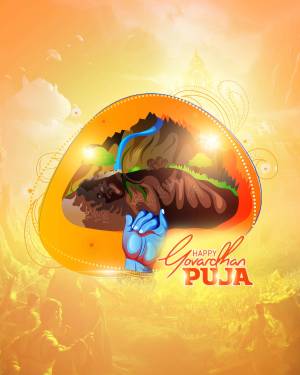 Happy Govardhan Puja Creative Design For WhatsApp