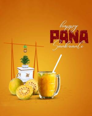 Pana Sankranti festival illustration with traditional elements