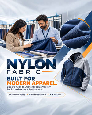 Professional textile sourcing featuring nylon fabric for modern apparel manufacturing
