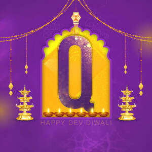 Golden '0' with Diwali lamps and decorations