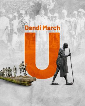 Image depicting Mahatma Gandhi leading the Dandi March, a pivotal moment in India's struggle for independence.