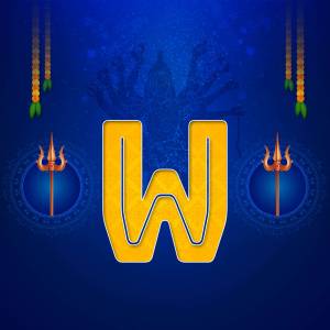 Letter W with Dussehra decorations