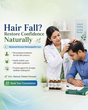 A doctor examining a patient's hair for natural homoeopathic hair fall treatment
