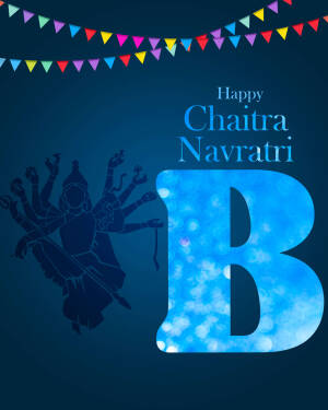 Chaitra Navratri greeting with Goddess Durga and festive decorations