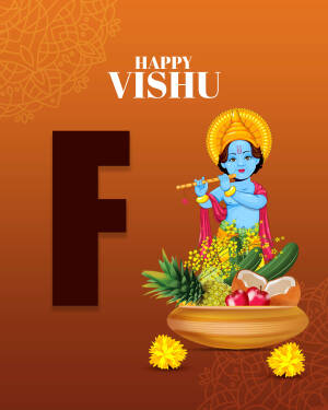 Illustration of Lord Krishna with Vishu offerings