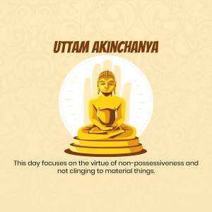 Illustration of Buddha in a meditative pose with text about non-possessiveness.