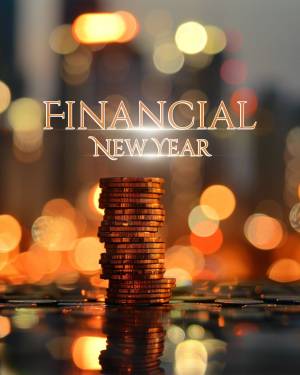 Financial New Year - Stack Of Coins Branding Post For WhatsApp