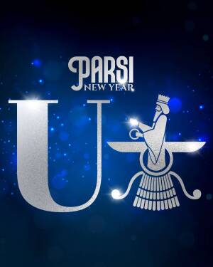 Parsi New Year Nowruz celebration graphic with Faravahar symbol and text