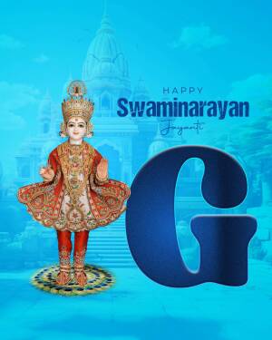 Image of Swaminarayan with the letter 'G' for Jayanti