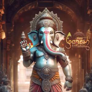 Lord Ganesha Statue For Ganesh Chaturthi Business Poster For X