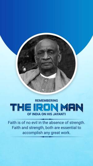 Sardar Vallabhbhai Patel Jayanti Poster For Instagram