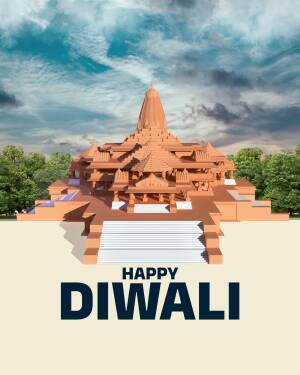 Ram Mandir Diwali Greeting Branding Post For LinkedIn