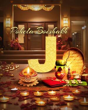 Pohela Boishakh, Bengali New Year, traditional decorations, golden letter J