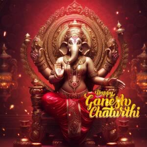 Happy Ganesh Chaturthi Celebration Branding Post For WhatsApp