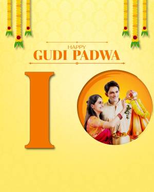 Couple celebrating Gudi Padwa with traditional decorations
