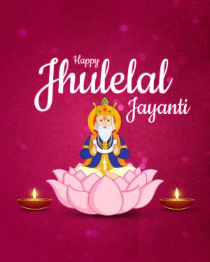 Happy Jhulelal Jayanti Greetings Template For X