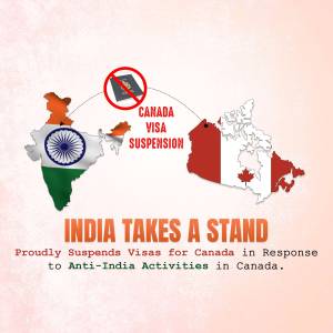 Image depicting India suspending visas for Canada due to anti-India activities.