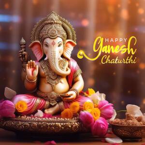Happy Ganesh Chaturthi Greeting Social Media Post For Threads