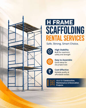 H frame scaffolding structure for construction and renovation projects
