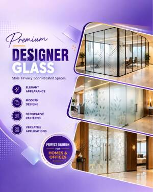 Decorative glass partitions and doors for home and office interior design