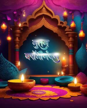 Dussehra festive background with illuminated arch and candles