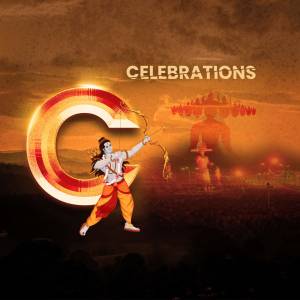 Lord Rama aiming an arrow during Dussehra festival
