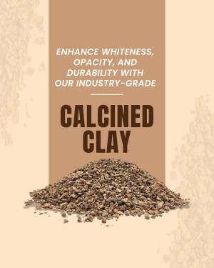 Image of calcined clay with text highlighting its benefits.