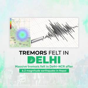 Image showing earthquake tremors felt in Delhi-NCR after a 6.2 magnitude earthquake in Nepal.